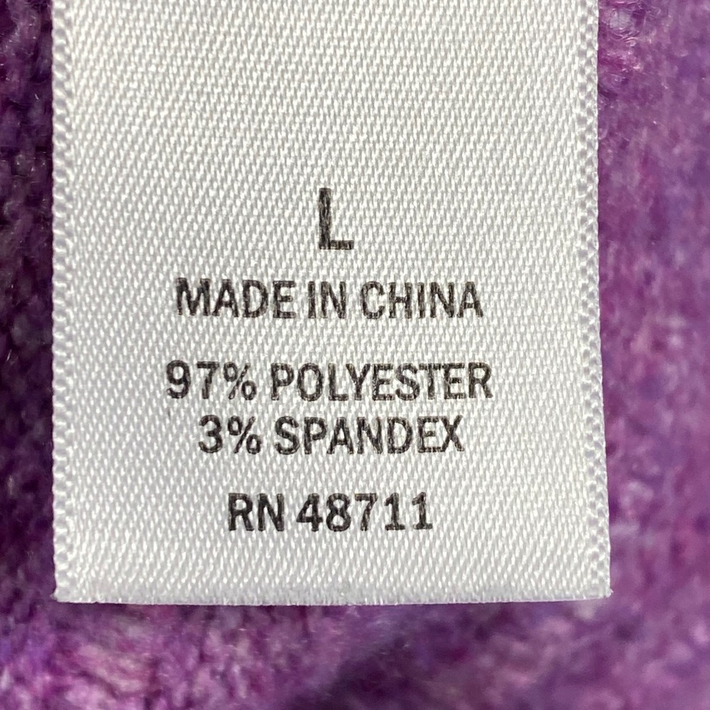 Ophelia Roe Purple Ribbed Mock Neck‎ Drop Shoulder Knit Sweater Large - Picture 3 of 13